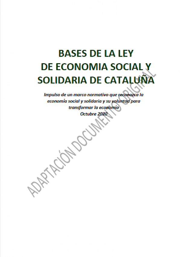 Bases de Ley de Economía Social y Solidaria en Cataluña