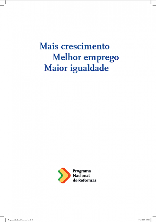 Programa Nacional de Reformas 2016: mais crescimento, melhor emprego, maior igualdade