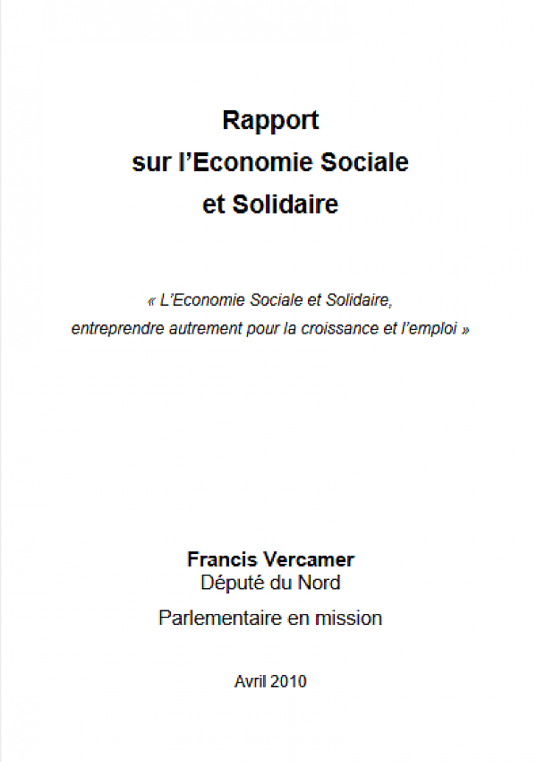 Rapportsur l’Economie Sociale et Solidaire