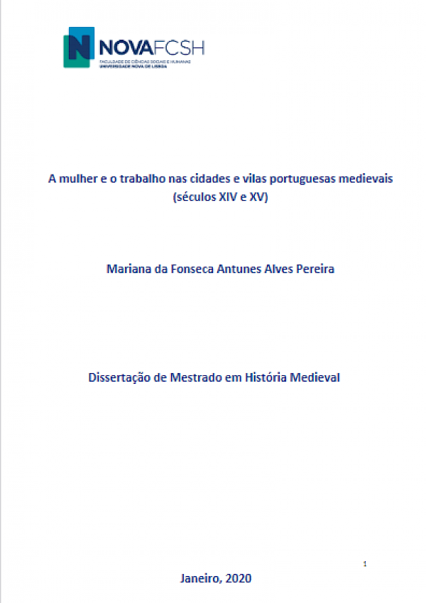 A mulher e o trabalho nas cidades e vilas portuguesas medievais  (séculos XIV e XV)