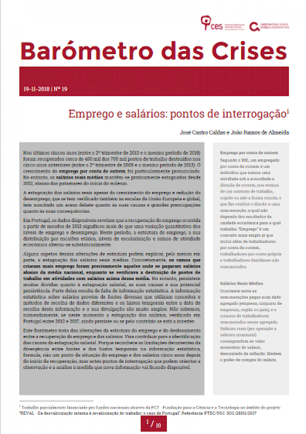 Emprego e salários: pontos de interrogação