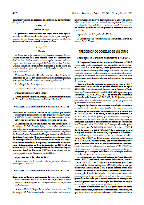 Programa Nacional de Turismo de Natureza (Resolução do Conselho de Ministros n.º 51/2015)